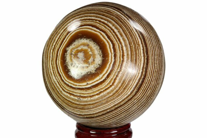 Polished, Banded Aragonite Sphere - Morocco #105621